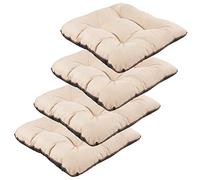 SuperKissen24. Coussin pour Chaise, Siège, Banc de Jardin, Canapé - Lot de 4 45x45cm - Bain de Soleil - Intérieur & Extérieur - Imperméable - Lin Beige