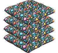 SuperKissen24. Coussin pour Chaise, Siège, Banc de Jardin, Canapé - Lot de 4 Coussins 45x45 cm - Bain de Soleil - Intérieur/Extérieur - imperméable - Folk