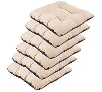 SuperKissen24. Coussin pour Chaise, Siège, Banc de Jardin, Canapé - Lot de 6 45x45cm - Bain de Soleil - Intérieur & Extérieur - Imperméable - Lin Beige