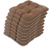 SuperKissen24. Coussin pour Chaise, Siège, Banc de Jardin, Canapé - Lot de 8 45x45cm - Bain de Soleil - Intérieur & Extérieur - Imperméable - Lin Marron