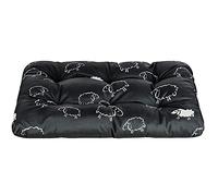 SuperKissen24. Coussin pour Chien, lit pour Animaux de Petite, Moyenne et Grande Taille, imperméable, Lavable, Taille M, Noir et Gris, Mouton
