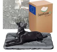 SuperKissen24. Coussin pour Chien - Lit pour Chiens de Petite, Moyenne et Grande Taille, imperméable, Lavable, Taille XL, Noir et Gris, Lin