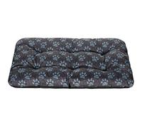 SuperKissen24. Coussin pour Chien, Matelas pour Chiens de Petite, Moyenne et Grande Taille, imperméable, Lavable, Taille L, Noir et Gris, Motif Pattes de Lin