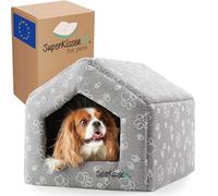 SuperKissen24. Lit Couvert pour Animaux - Niche Chien Intérieur - Panier pour Chiens et Chats - Étanche Grotte de Chien - Oeko-TEX - pour Petits Moyens et Grands Chiens - 42x48x38 cm - Gris Claw