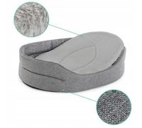 SuperKissen24 Lit pour Chien Chat Panier Ovale Corbeille Gris Noir Taille L 71x30x17cm Couchage