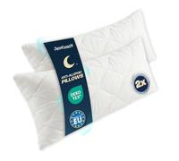 SuperKissen24. Lot de 2 Oreillers en Microfibre 80x40 cm avec Garnissage Fibre Polyester - Hypoallergenique Oreillers Dodo - Coussin de Canapé Decoratif - Good Sleep Blanc