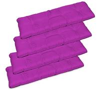 SuperKissen24. Lot de 4 Coussin Dossier pour Banc de Jardin Canapé - 120x38 cm - Intérieur/Extérieur - imperméable - Fuchsia