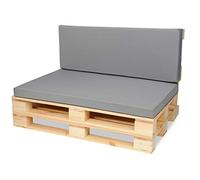 SuperKissen24. Matelas Coussin Dossier pour Palette Canapé 120x80 cm et Appui 120x40 - Intérieur/Extérieur - imperméable - Mousse - Gris
