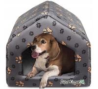 SuperKissen24 Niche pour Chat Chien Lit Panier Corbeille Gris Beige Noir Taille LCouchage