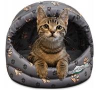 SuperKissen24 Niche pour Chat Chien Lit Panier Corbeille Gris Beige Noir Taille XL Couchage