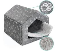 SuperKissen24 Niche pour Chien Chat Lit Panier Corbeille Gris Blanc Taille XL Couchage