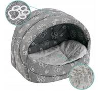 SuperKissen24 Panier pour Chien Chat Lit Niche Corbeille Gris Blanc Taille L Couchage