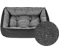 SuperKissen24. Panier pour Chien - Lit pour Chien - Apaisant - Taille L - Noir et Gris - Lin