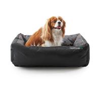 SuperKissen24 Panier pour Chien - Lit pour Chien - Apaisant - Taille L - Noir et Gris - Pattes