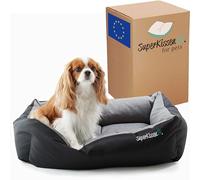 SuperKissen24. Panier pour Chien - Lit pour Chien - Apaisant - Taille M - Noir et Gris - Lin