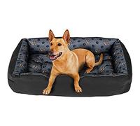 SuperKissen24. Panier pour Chien - Lit pour Chien - Apaisant - Taille M - Noir et Gris - Pattes