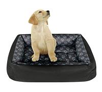 SuperKissen24. Panier pour Chien - Lit pour Chien - Apaisant - Taille M - Noir et Gris - Pattes de Lin