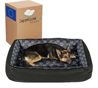 SuperKissen24. Panier pour Chien - Lit pour Chien - Apaisant - Taille XL - Noir et Gris - Pattes de Lin