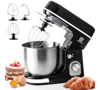 SUPERLEX Robot de Cuisine 3 en 1 avec 1300W et Bol en Acier Inoxydable 5L Robot Multifonction avec 8 Vitesses Pétrin et Mixeur avec Crochet à Pâte, Batteur Plat et Fouet pour Pâtes Crèmes Sauces