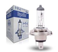 Superlite Halogen Bulb H4 12V 60/55W Pour les phares principaux de la gamme Night Vision. Homologation E1 R37/03 et certification RoHs et CE. Durabilité et luminosité exceptionnelles.