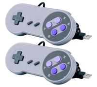 SuperLove® 2pcs Manette USB NES SNES Super Nintendo classique Joystick Famicom contrôle PR ordinateur portable PC/MAC/Raspberry Pi