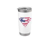 Superman American Flag Shield Logo Gobelet isotherme en acier inoxydable double paroi