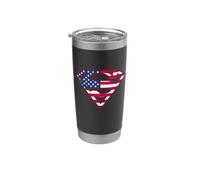Superman American Flag Shield Logo Gobelet isotherme en acier inoxydable double paroi