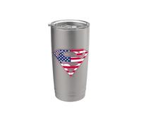 Superman American Flag Shield Logo Gobelet isotherme en acier inoxydable double paroi