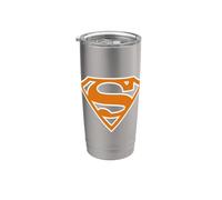 Superman Burnt Orange & White Shield Gobelet isotherme en acier inoxydable double paroi