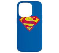 Superman Classic Yello & Red Logo Distressed Coque pour iPhone 14 Pro