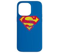 Superman Classic Yello & Red Logo Distressed Coque pour iPhone 14 Pro Max