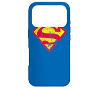 Superman Classic Yello & Red Logo Distressed Coque pour iPhone 17 Pro
