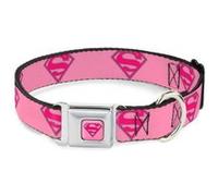 SUPERMAN - Collier pour Chien (S) 22/38 - 2,5 Cm - Pink/Logo