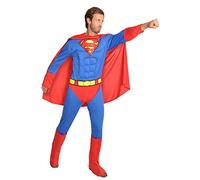 Superman Costume déguisement Adult Original DC Comics (Taille XL) avec Muscles rembourrés