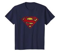 Superman Crackle S Shield T-Shirt, Enfant, Bleu Marine, 6 Ans