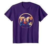 Superman DC Comics Logo T-Shirt, Enfant, Violet, 4 Ans