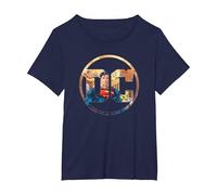 Superman DC Comics Logo T-Shirt, Femme Grandes Tailles, Bleu Marine, 1X