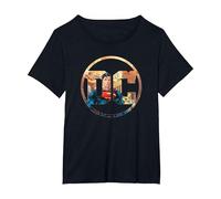 Superman DC Comics Logo T-Shirt, Femme Grandes Tailles, Noir, 1X