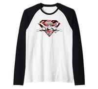 Superman Flying Broken Shield Manche Raglan