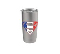 Superman French Shield Gobelet isotherme en acier inoxydable double paroi