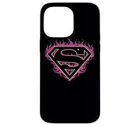 Superman Fuchsia Flames Shield Coque pour iPhone 14 Pro Max