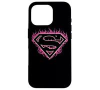 Superman Fuchsia Flames Shield Coque pour iPhone 16 Pro