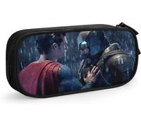 Superman Grande Trousse De Rangement À Double Fermeture Éclair Pour Maquillage, Stylos, Crayons