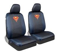 Superman Housses de siège Avant pour sièges Avant avec Coussinets de Ceinture de sécurité Assortis - Produit sous Licence Officielle Warner Brothers Superhero pour Voiture, Camion, Van et SUV