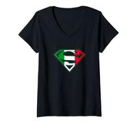 Superman Italian Shield T-Shirt avec Col en V