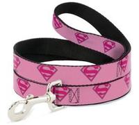 SUPERMAN - Laisse pour Chien 1,2 M - 2,5 Cm - Pink/Logo
