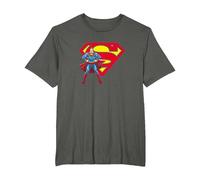 Superman & Logo T-Shirt, Homme Grandes Tailles, Asphalte, 4X Tall