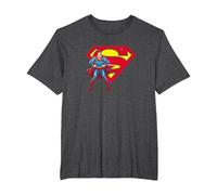 Superman & Logo T-Shirt, Homme Grandes Tailles, Chiné Foncé, 2X Tall
