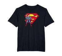 Superman & Logo T-Shirt, Homme Grandes Tailles, Noir, 2X Tall