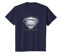 Superman Man of Steel Contrast Logo Symbol T-Shirt, Enfant, Bleu Marine, 6 Ans
